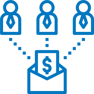 صورة تعبر عن توزيع الاجور للموظفين