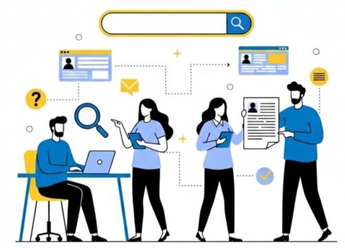 صورة توضح أشخاص تبحث عن عمل